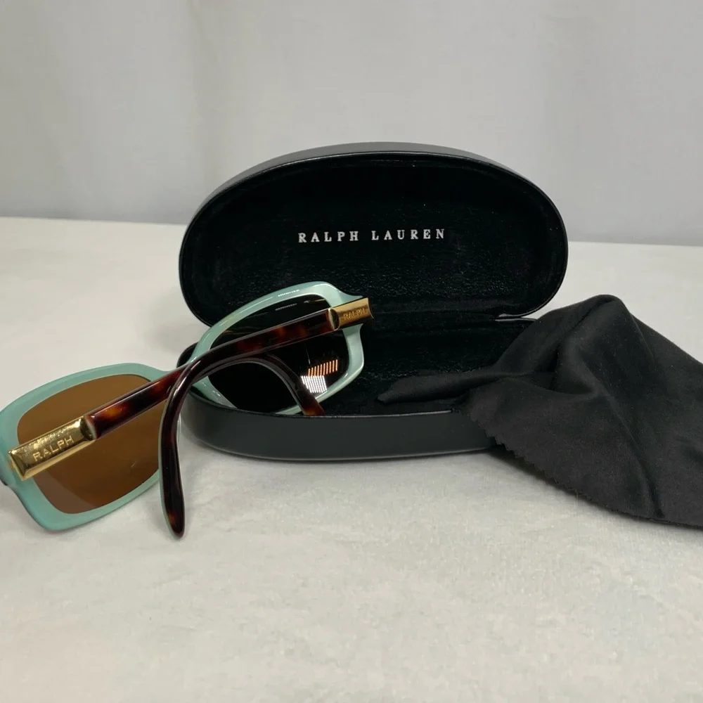 RALPH by Ralph Lauren Sunglasses Tortoise Turquoise Frames & Carrying Case Only